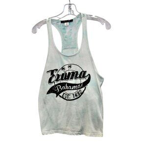 Women's Miami Style Bahama's Lace Racer Back Tee Custom Bleach Dye Size M